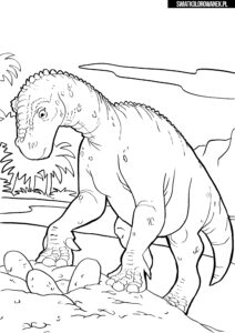 Kolorowanka z dinozaurem dla dzieci