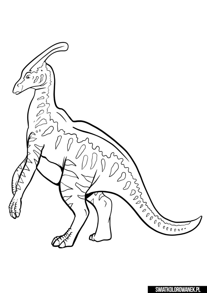 Kolorowanka Parasaurolophus. Malowanka z dinozaurem