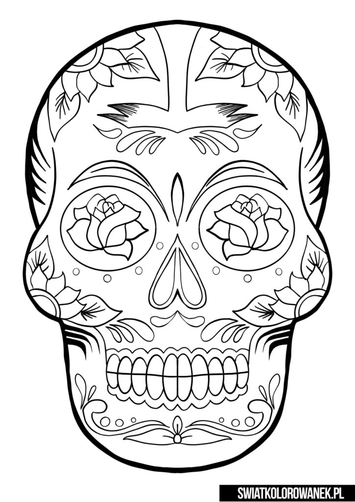 Meksykańska czaszka kolorowanka dla dorosłych