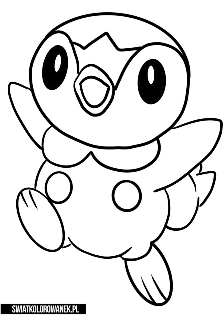 Piplup Kolorowanka dla dzieci Pokemon. Kolorowanki Pokemon.