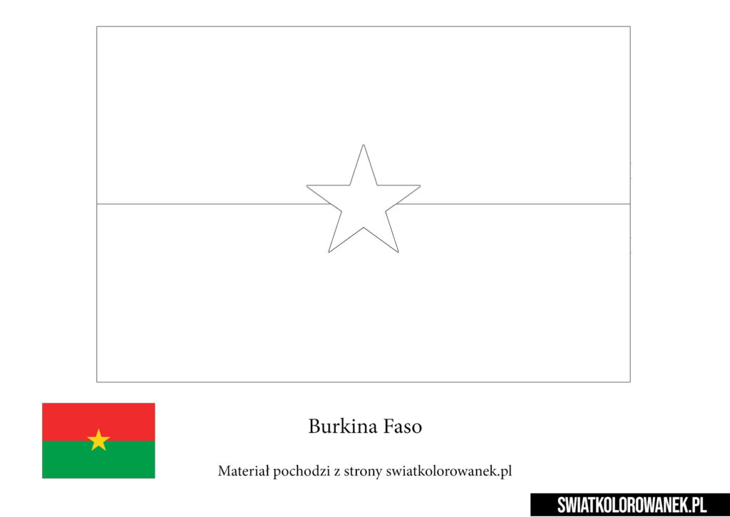 Malowanka Flaga Burkina Faso do druku