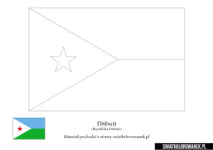 Kolorowanka Flaga Dżibuti do druku