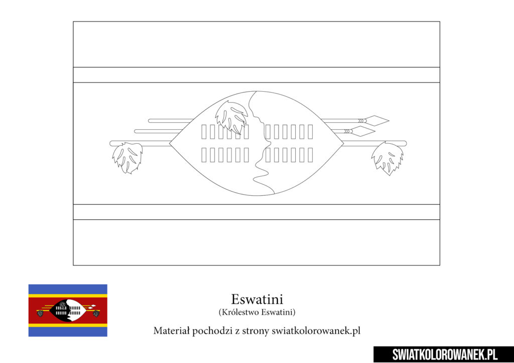 Malowanka Flaga Eswatini do druku