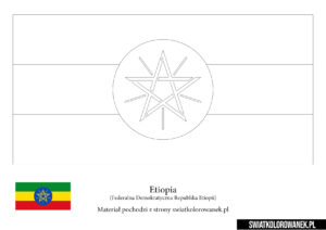 Kolorowanka Flaga Etiopia do druku