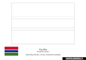 Kolorowanka Flaga Gambii do druku
