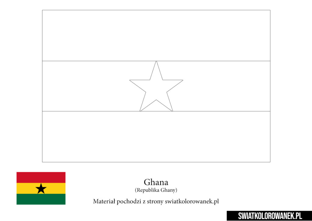 Malowanka Flaga Ghana do druku