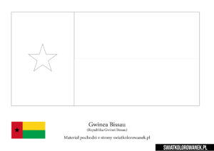Kolorowanka Flaga Gwinea Bissau do druku
