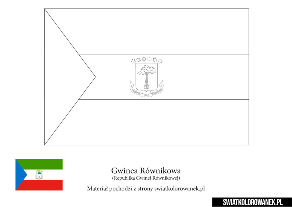 Kolorowanka Flaga Gwinea Równikowa do druku