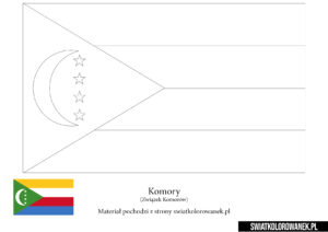 Malowanka Flaga Komory do druku