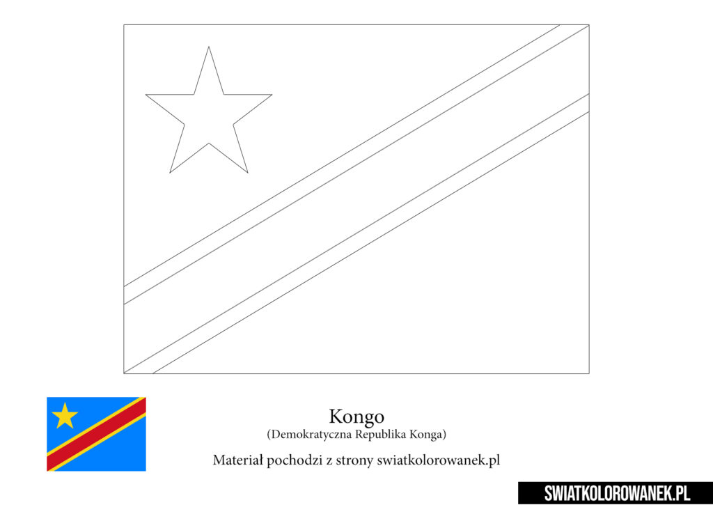 Malowanka Flaga Kongo do druku