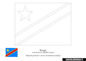 Malowanka Flaga Kongo do druku
