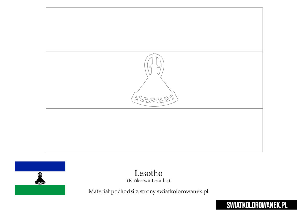 Kolorowanka Flaga Lesotho do druku