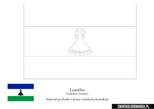 Kolorowanka Flaga Lesotho do druku