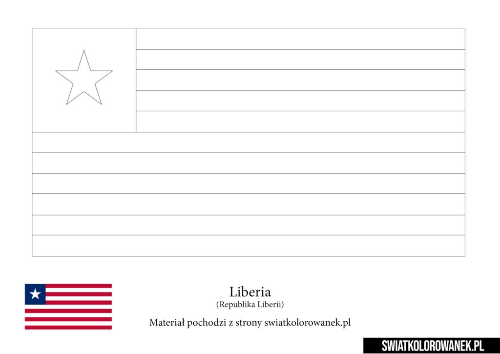 Malowanka Flaga Liberii do druku