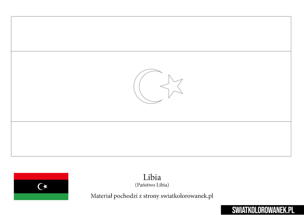 Kolorowanka Flaga Libia do druku