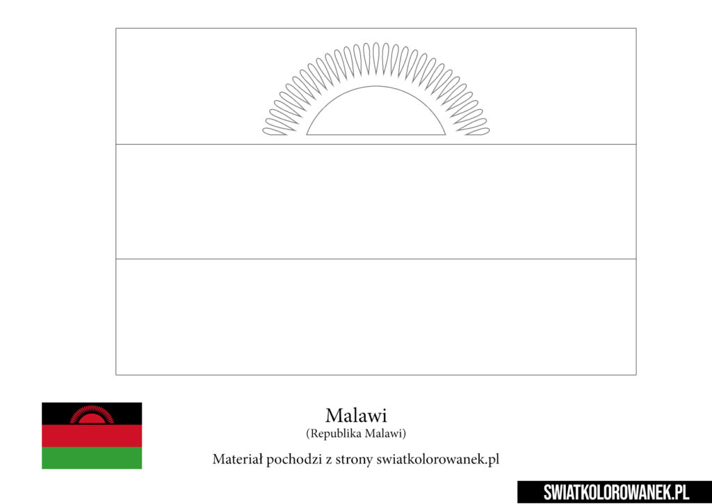 Kolorowanka Flaga Malawi do druku