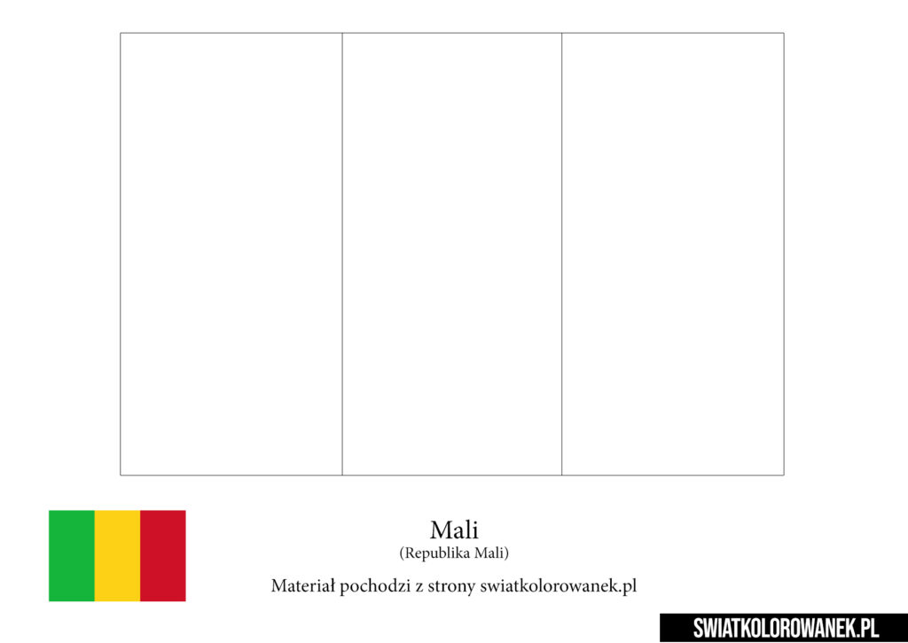 Kolorowanka Flaga Mali do druku