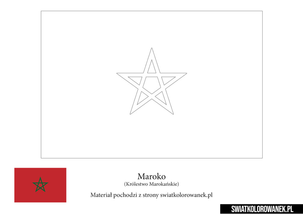 Malowanka Flaga Maroko do druku