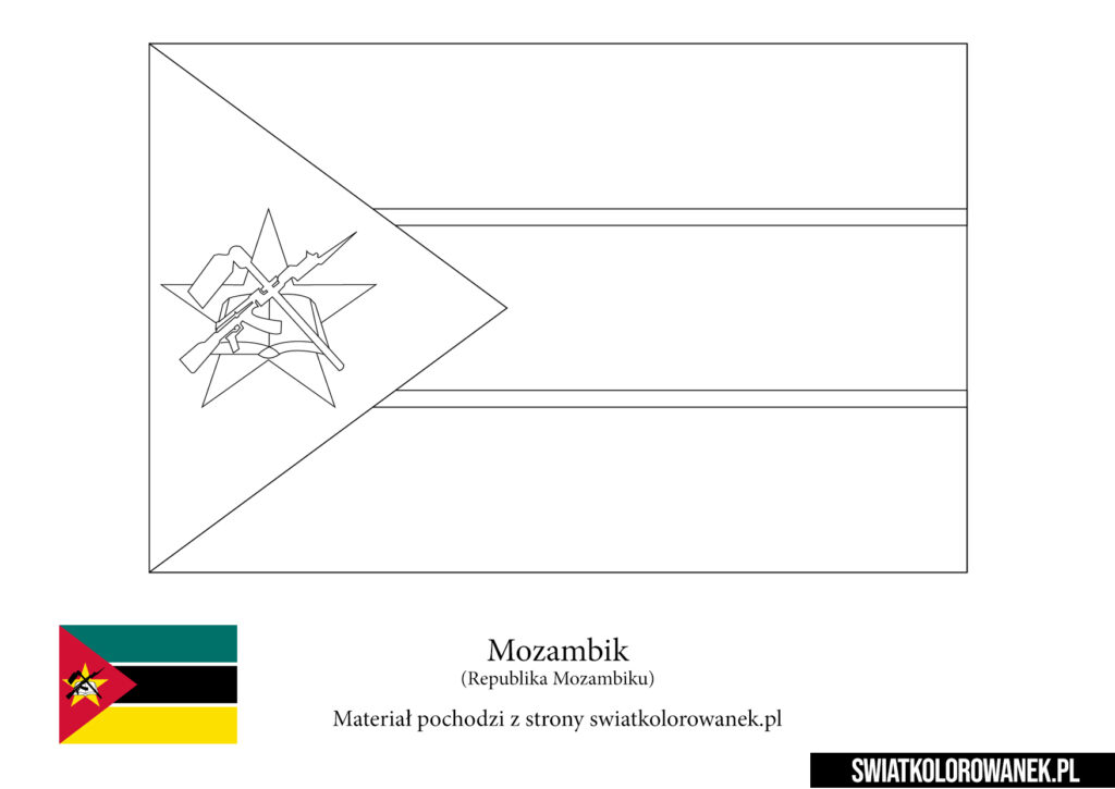 Kolorowanka Flaga Mozambiku do druku