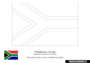 Malowanka Flaga RPA Republika Południowej Afryki