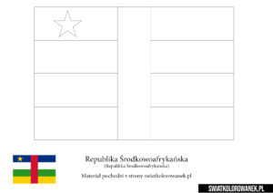 Kolorowanka Flaga Republika Środkowoafrykańska do druku
