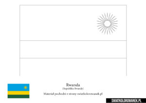 Kolorowanka Flaga Rwanda do druku