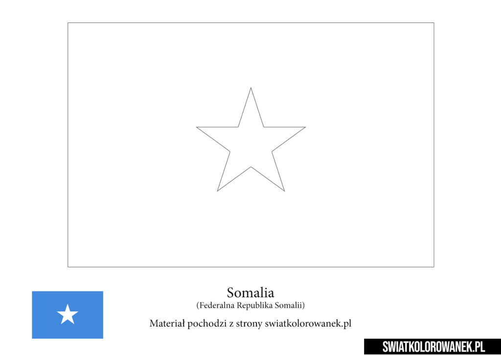 Kolorowanka Flaga Somalii do druku
