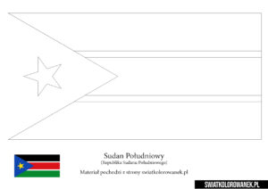 Malowanka Flaga Sudan Południowy do druku
