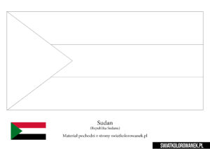 Kolorowanka Flaga Sudanu do druku