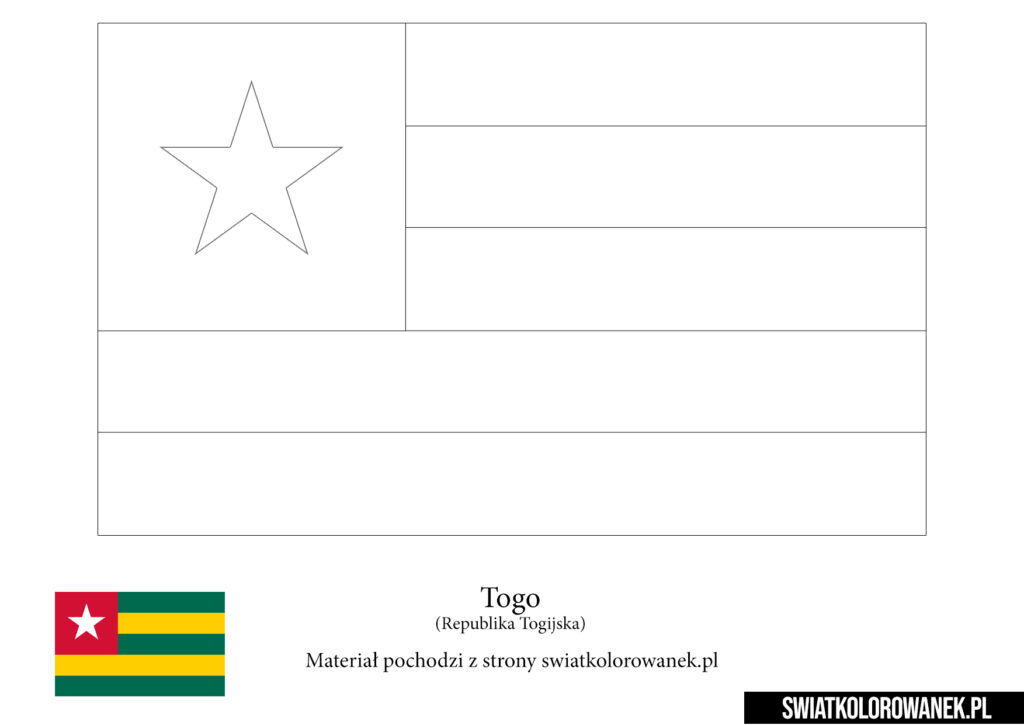 Kolorowanka Flaga Togo do druku