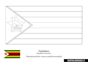 Kolorowanka Flaga Zimbabwe do druku