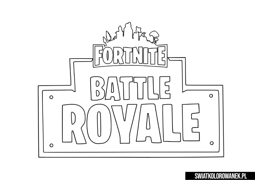 Logo Fortnite Battle Royale kolorowanka. Kolorowanki.