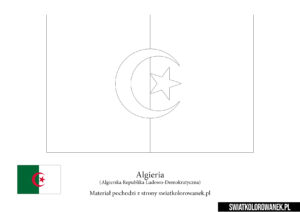 Malowanka Flaga Algieria do druku