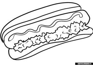 Malowanka Hot-Dog. Kolorowanka do druku.