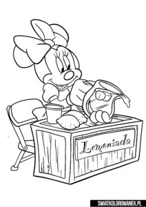 Minnie sprzedaje lemoniadę kolorowanka