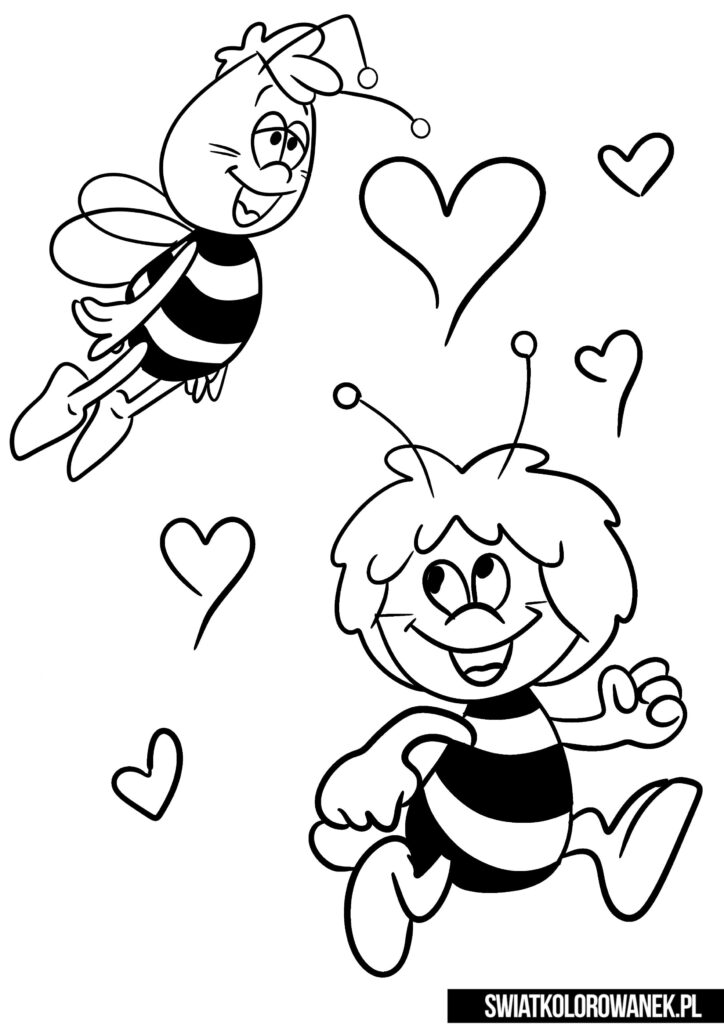 Pszczółka Maja i Gucio - Darmowe kolorowanki do druku