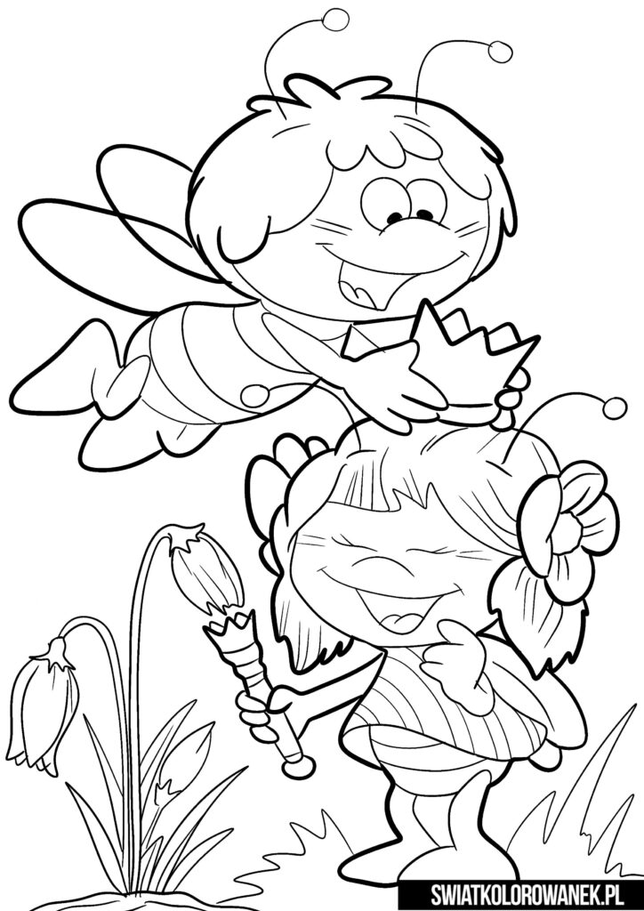 Pszczółka Maja z przyjaciółką kolorowanka dla dzieci