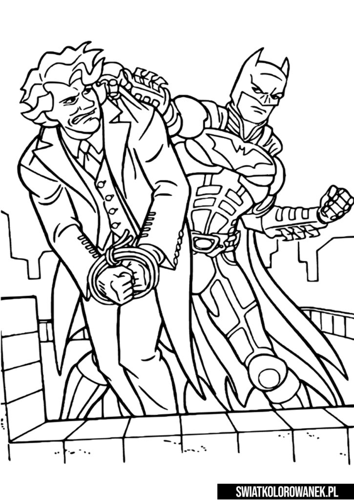 Kolorowanka do druku Batman i Joker