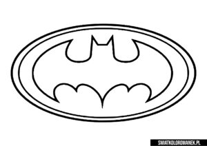 Kolorowanka znak Batmana. Logo Batman. Znaczek Batmana.