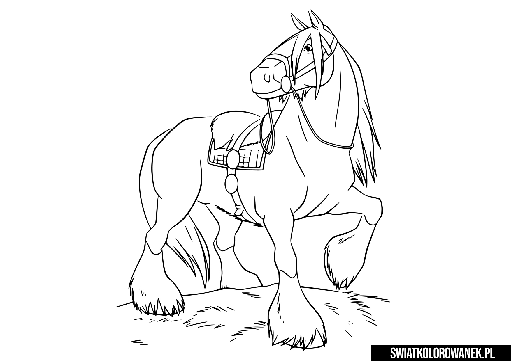 Лошадь Клейдесдаль рисунок для срисовки