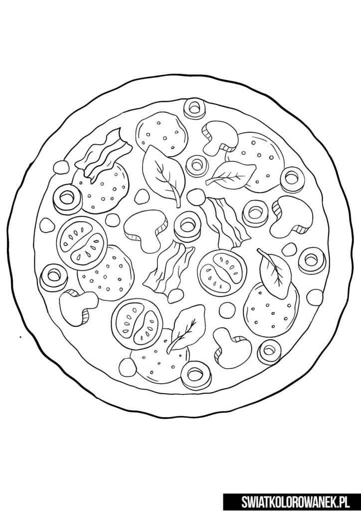Kolorowanka Dzień Pizzy dla dzieci
