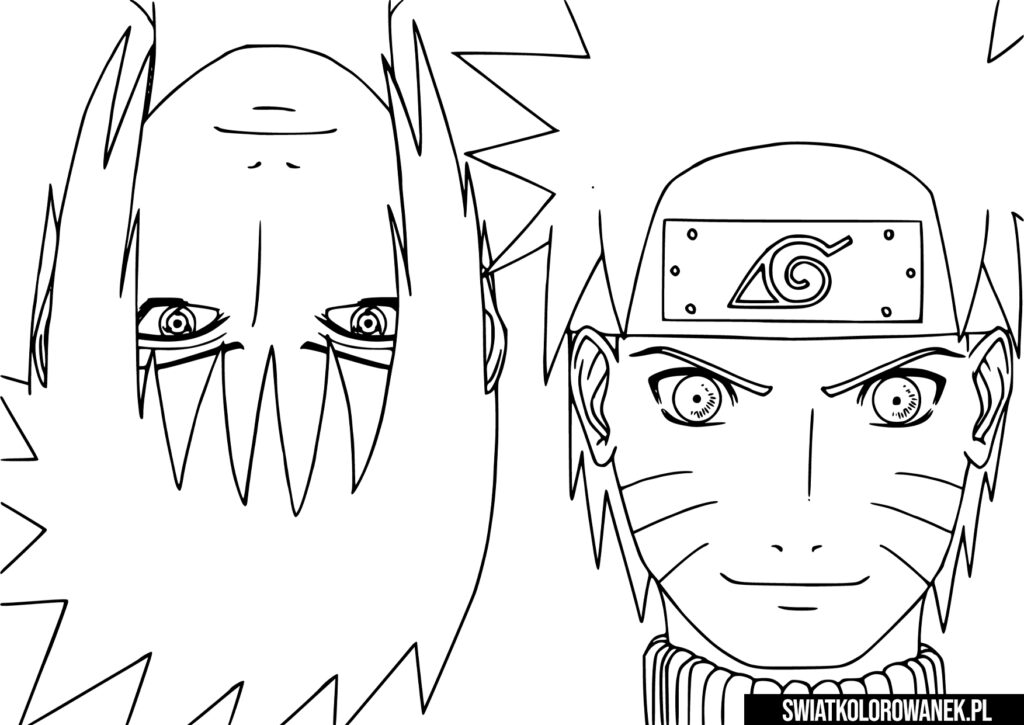 Sasuke i Naruto malowanka do druku