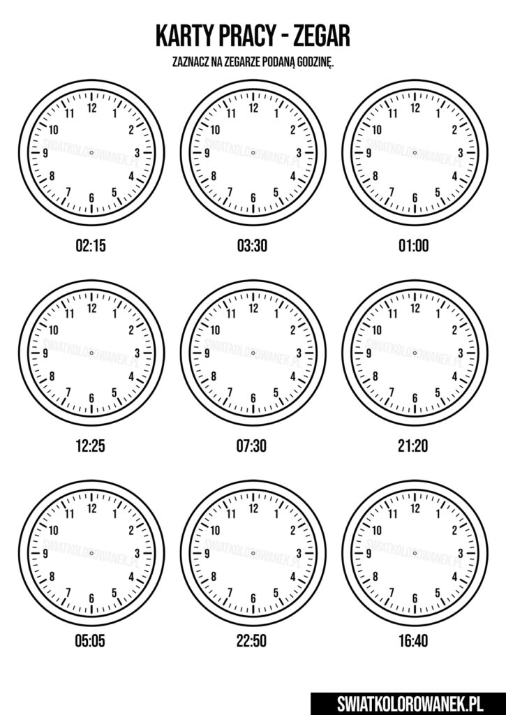 karty pracy zegar