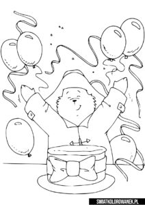 Impreza urodzinowa kolorowanka Miś Paddington
