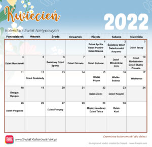 Kalendarz Świat Nietypowych - Kwiecień 2022