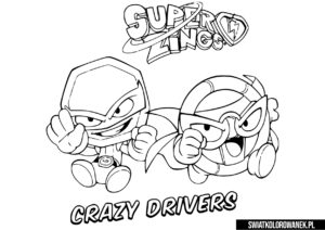 Super Things. SuperZings. Kolorowanka Super Zings Crazy Drivers