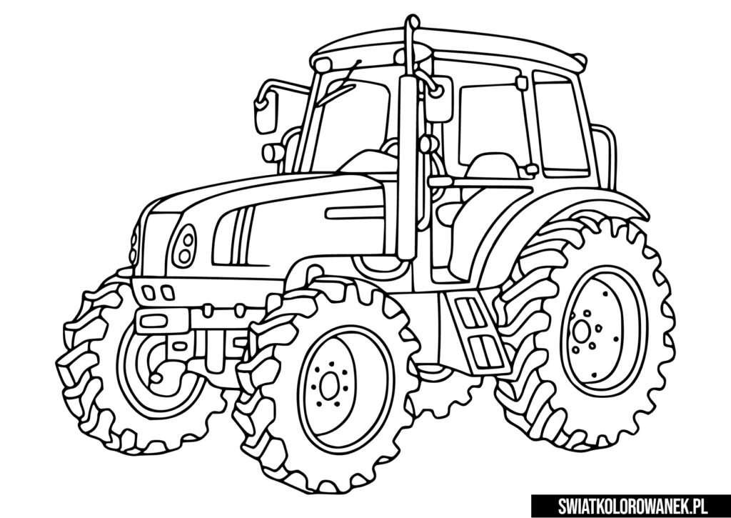Kolorowanki do druku Traktor. Duży traktor kolorowanka.