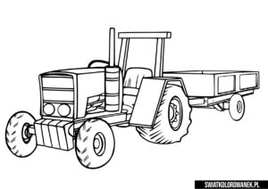 Traktor z przyczepą kolorowanki