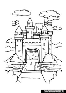 Zamek z mostem zwodzonym kolorowanki