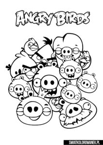 Kolorowanki Angry Birds Ptaki i Świnie do druku